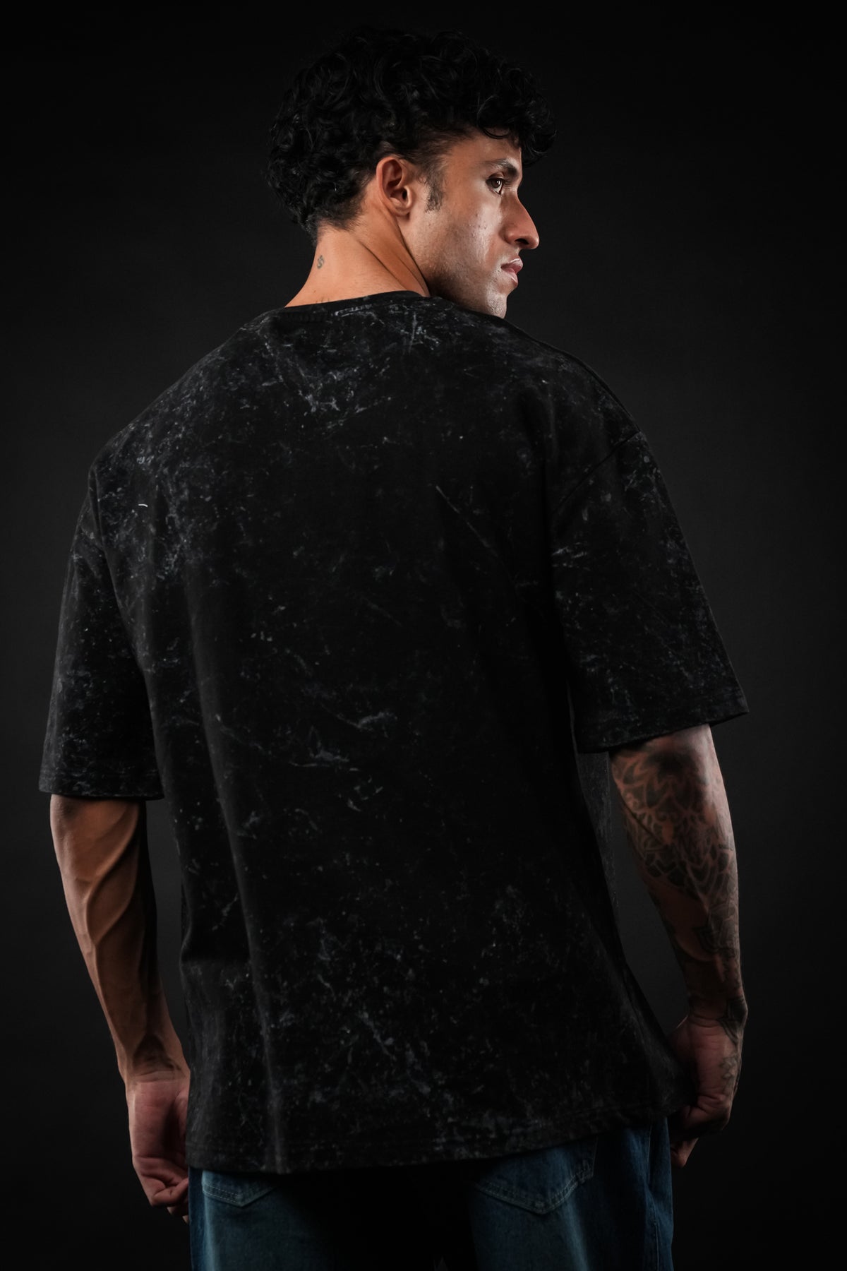 Black Acid Wash Oversized Tshirt