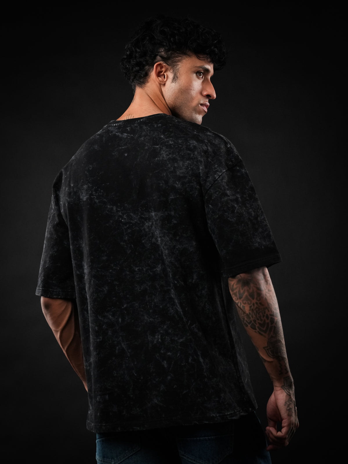 Black Nirvana Acid Wash Oversized Tshirt