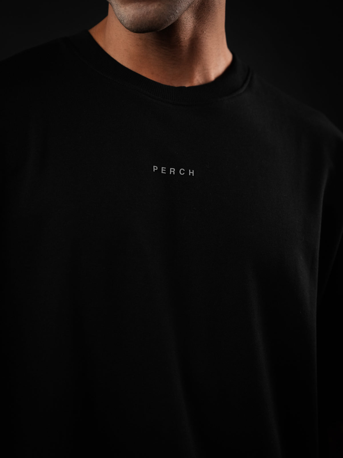 Black Solid Oversized Tshirt
