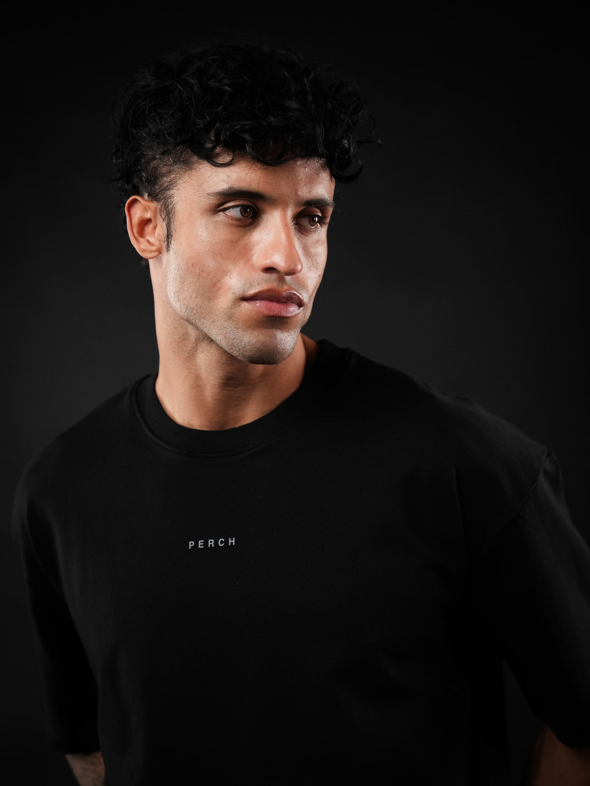 Black Solid Oversized Tshirt