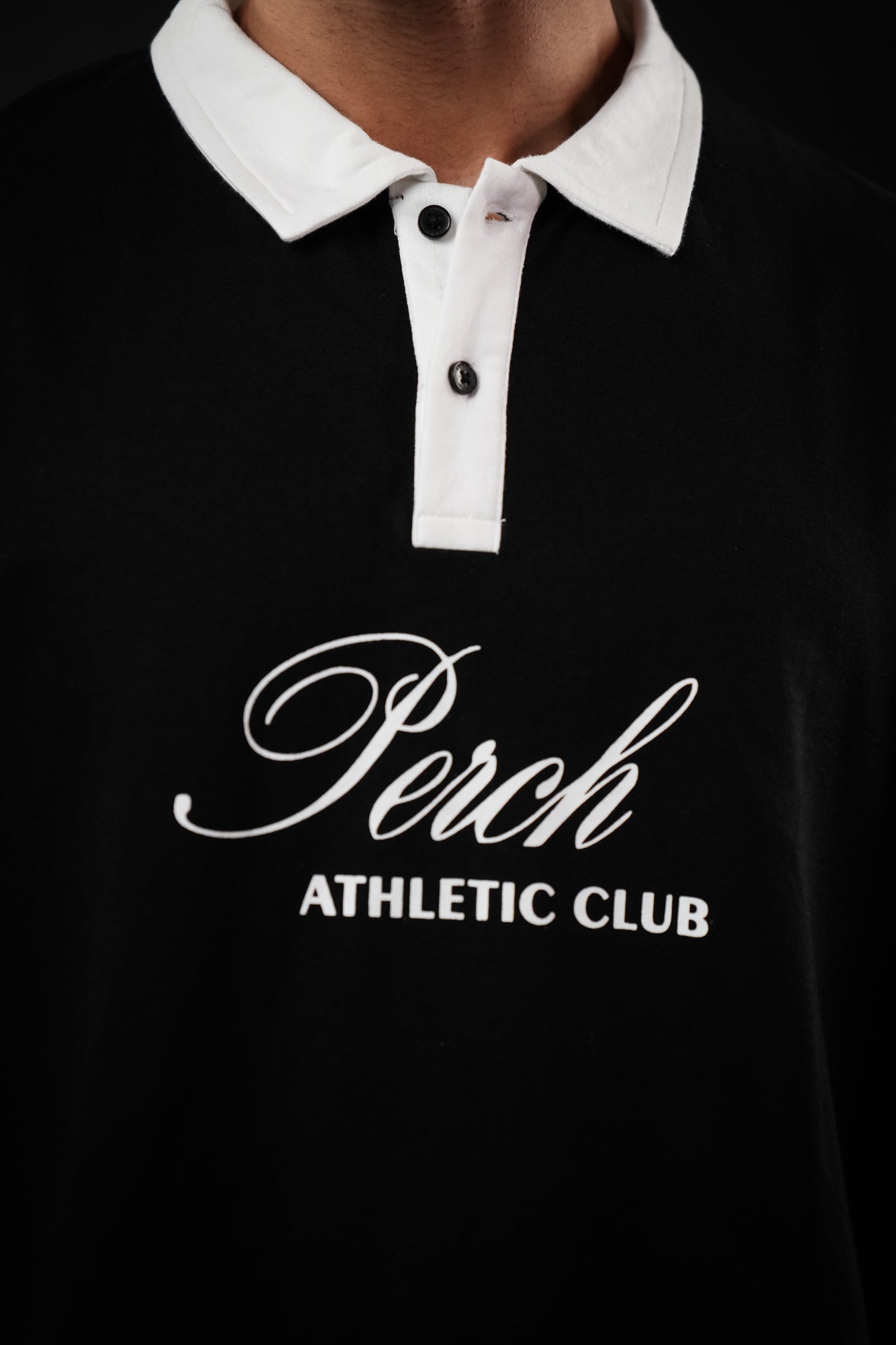 Black Perch Club Oversized Polo Tshirt