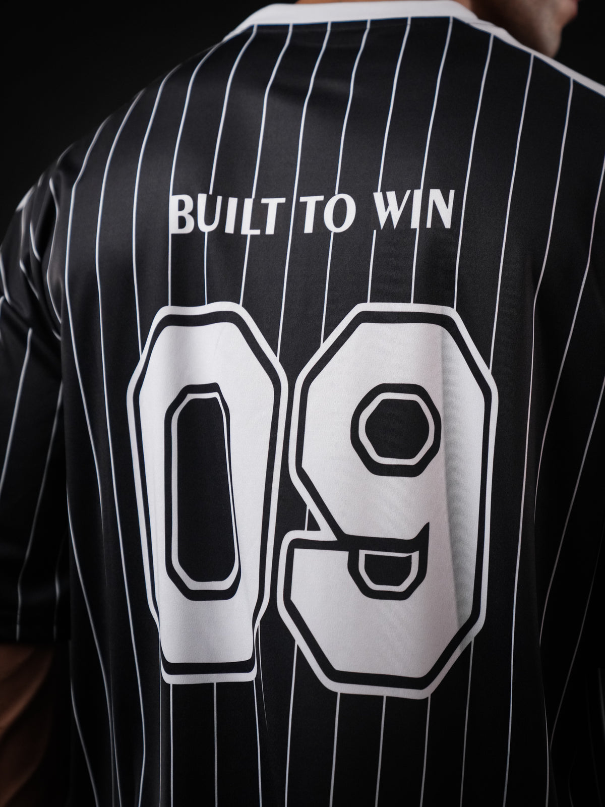 Black Striped Oversized Jersey Tshirt