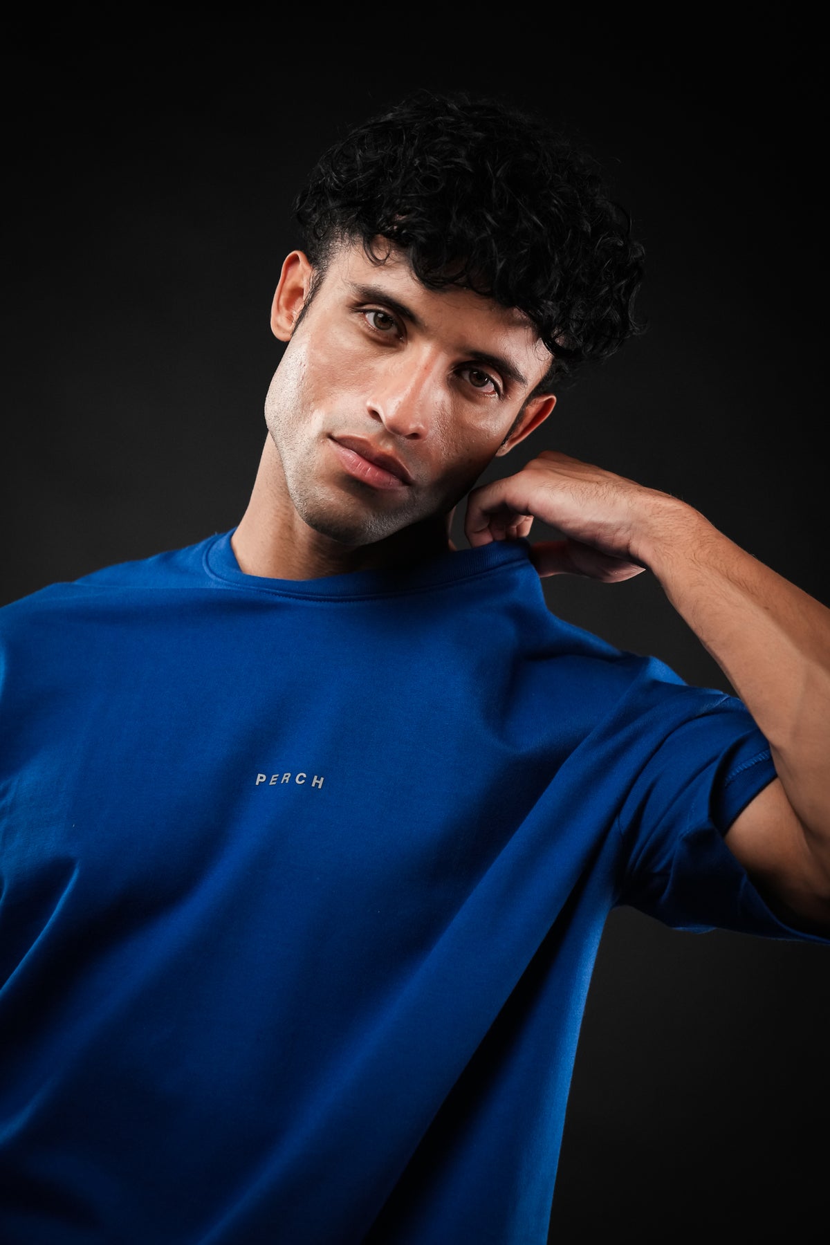 Royal Blue Solid Oversized Tshirt