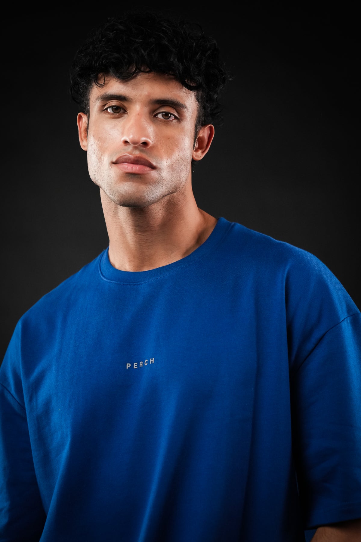 Royal Blue Solid Oversized Tshirt