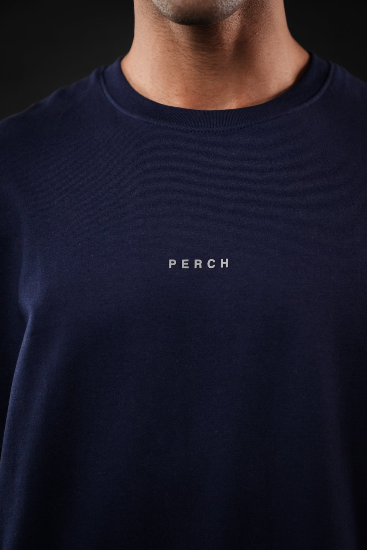 Navy Blue Solid Oversized Tshirt