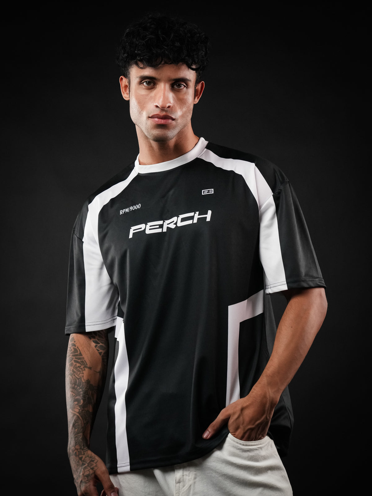 Black Perch Varsity Oversized Jersey Tshirt