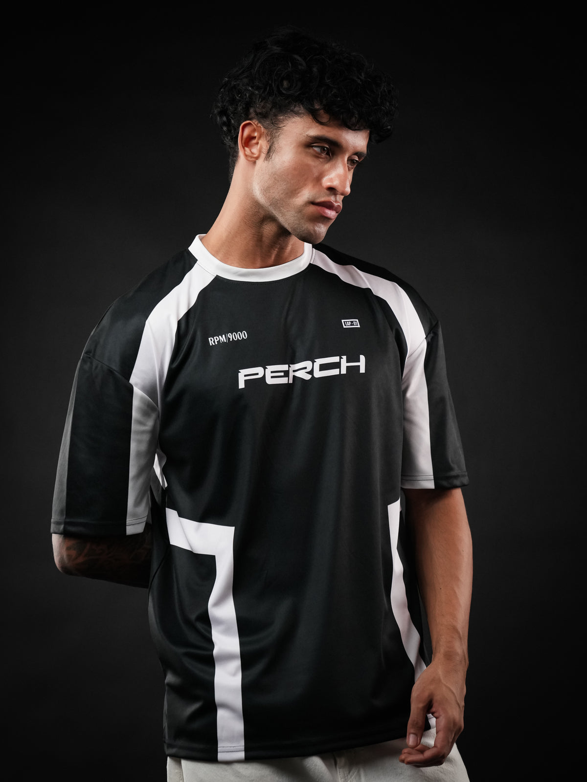Black Perch Varsity Oversized Jersey Tshirt