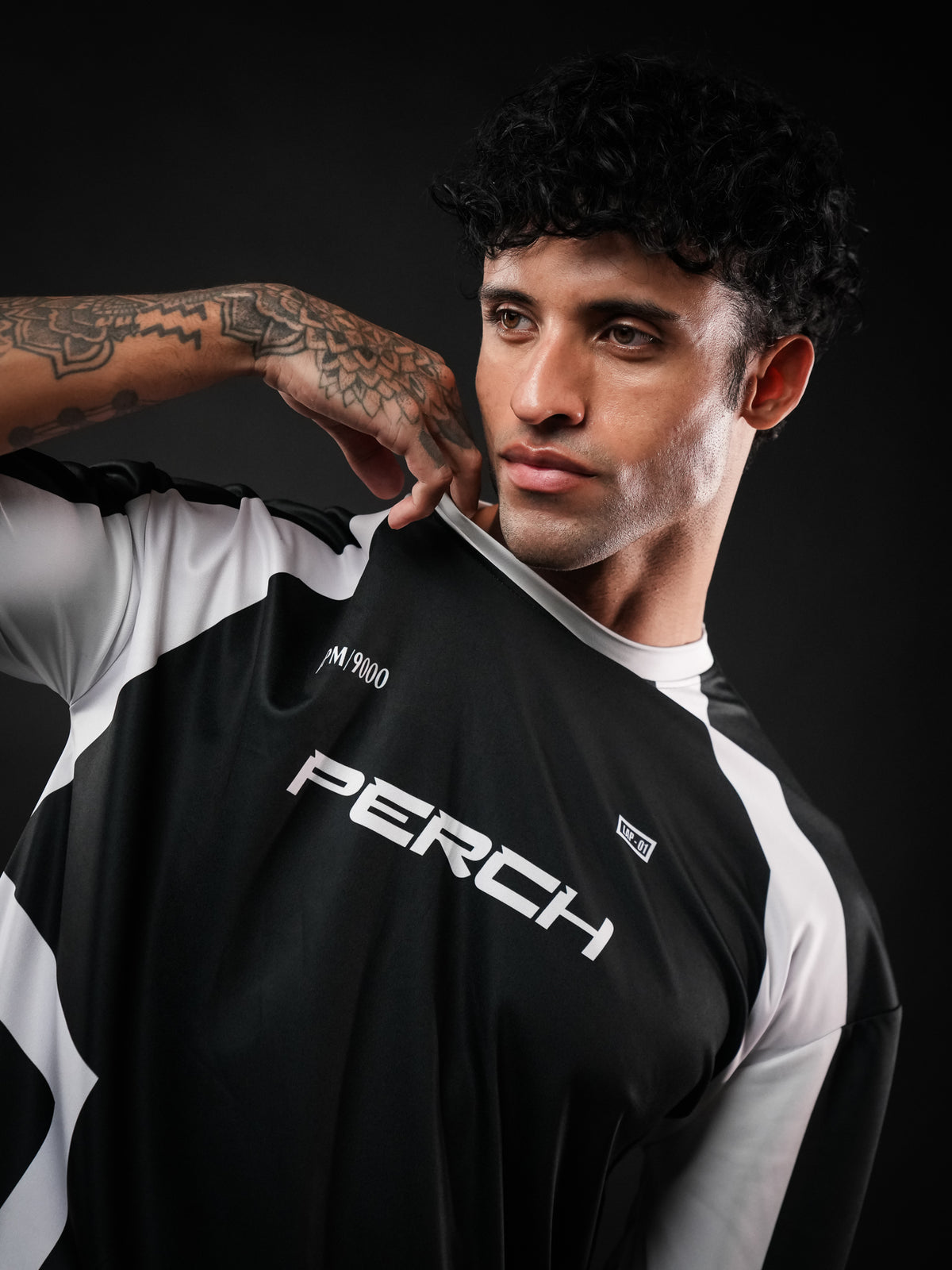 Black Perch Varsity Oversized Jersey Tshirt