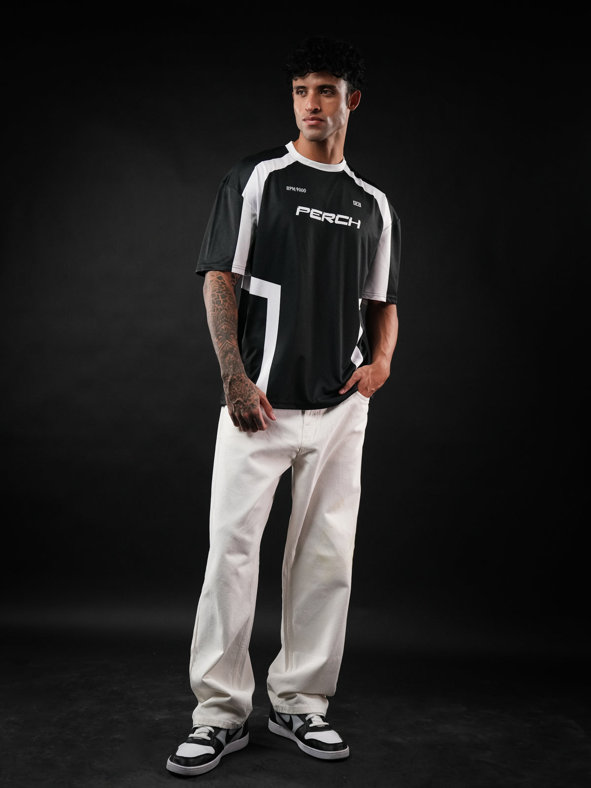 Black Perch Varsity Oversized Jersey Tshirt