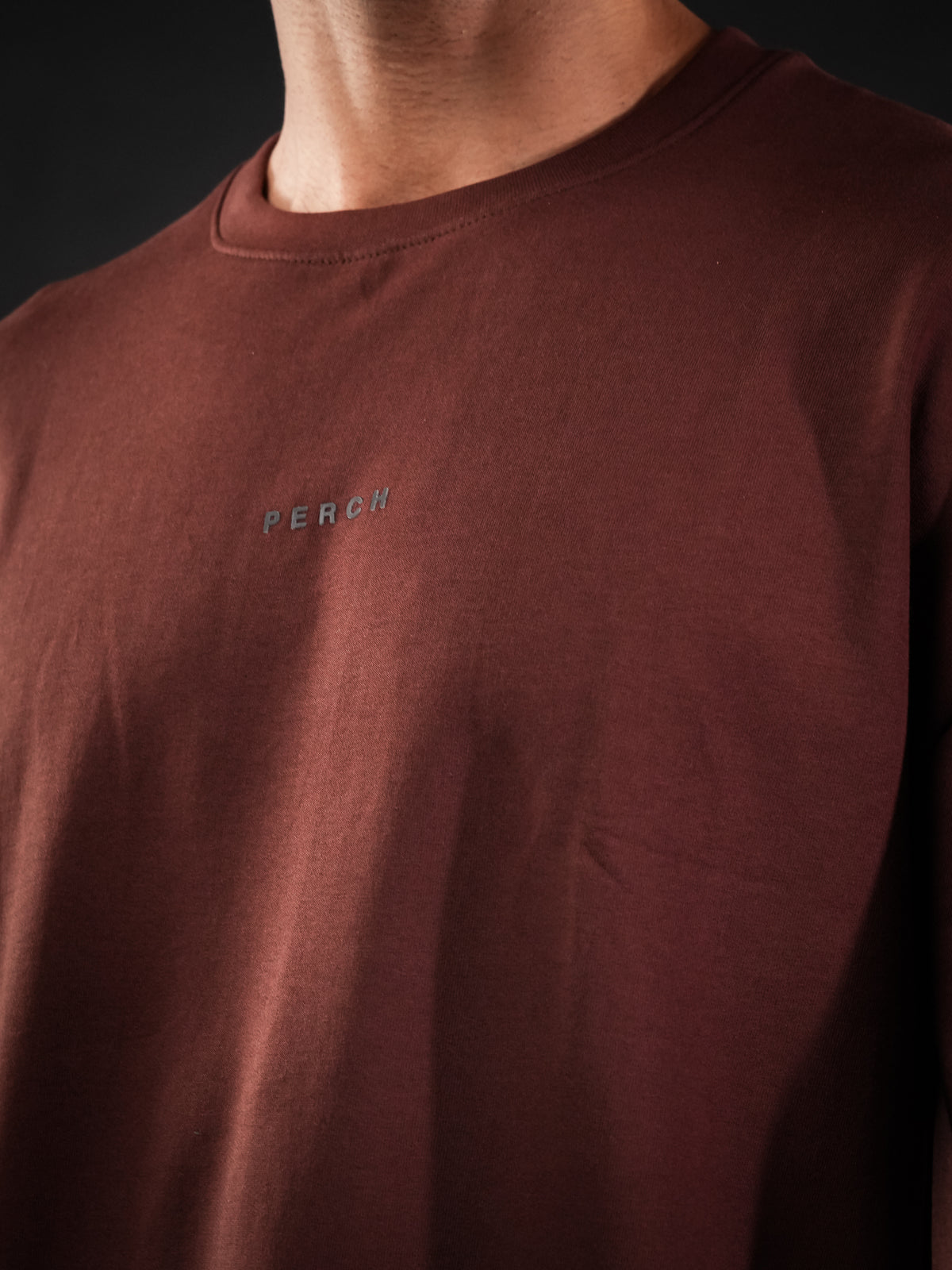 Brown Solid Oversized Tshirt