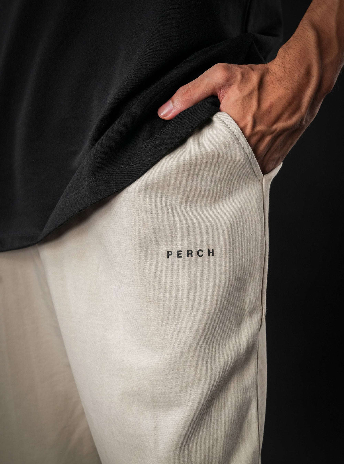 Beige Baggy Mid Rise Cotton Jogger for Men & Women