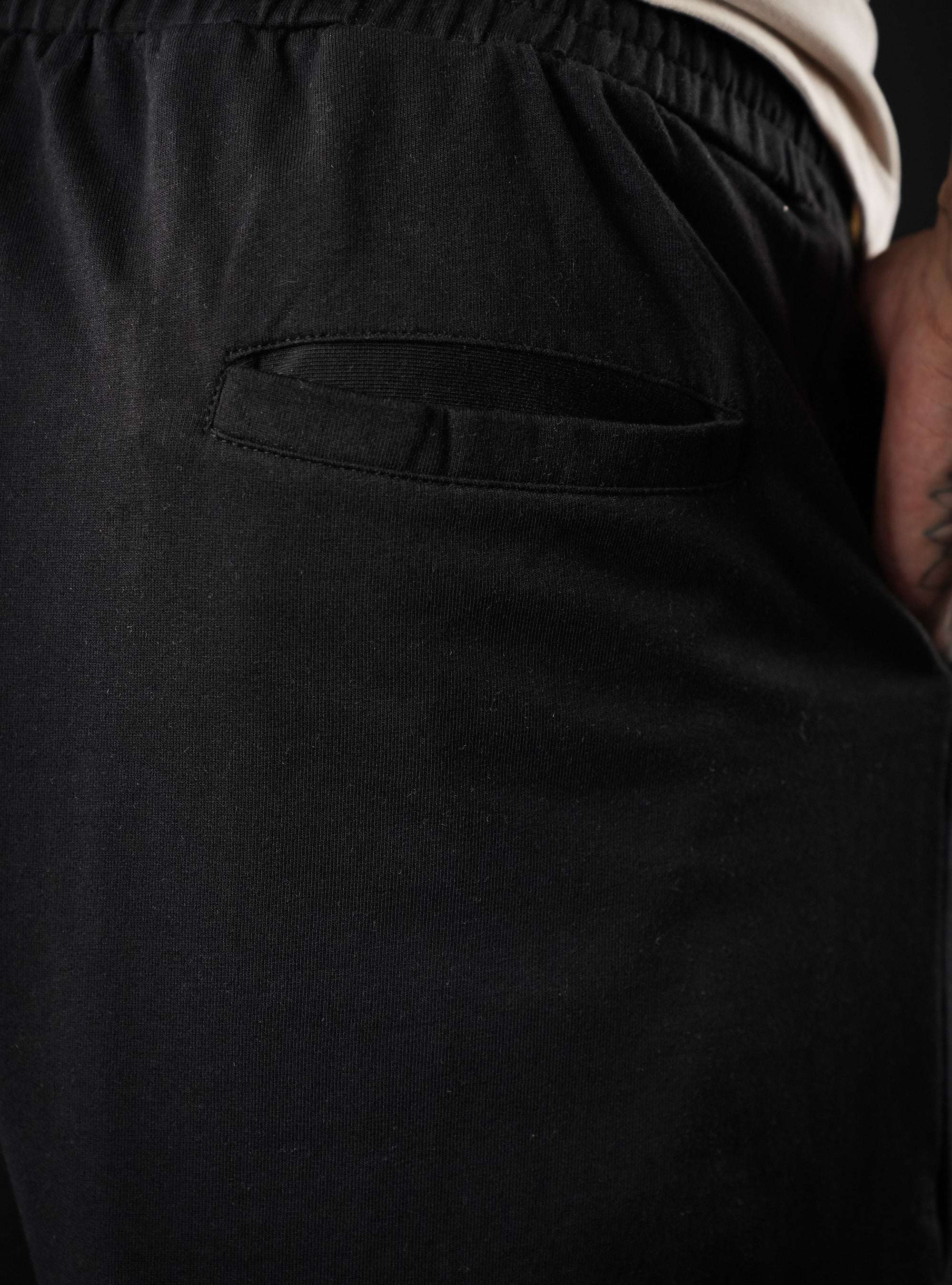 Black Baggy Mid Rise Cotton Jogger for Men & Women