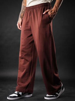 Brown Baggy Mid Rise Cotton Jogger for Men & Women