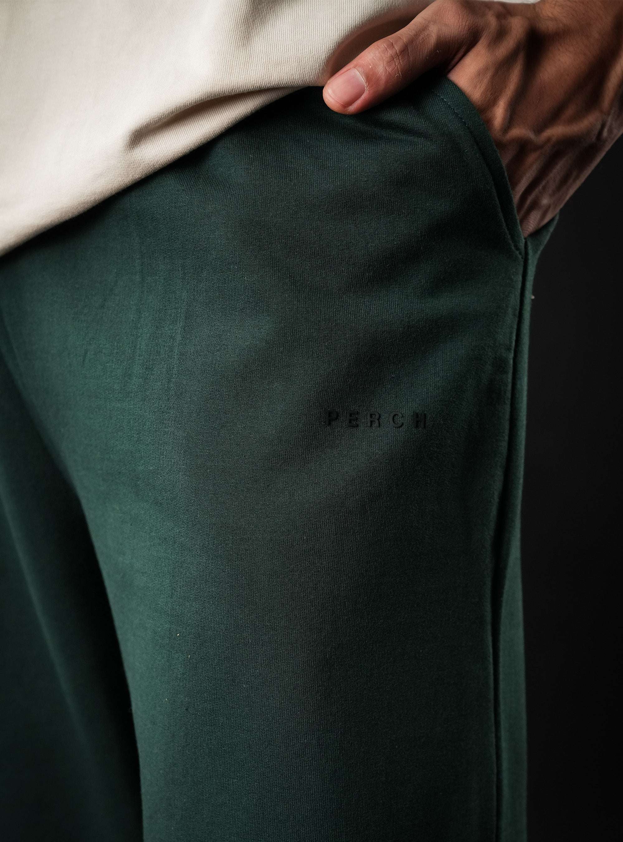 Bottle Green Baggy Mid Rise Cotton Jogger for Men & Women
