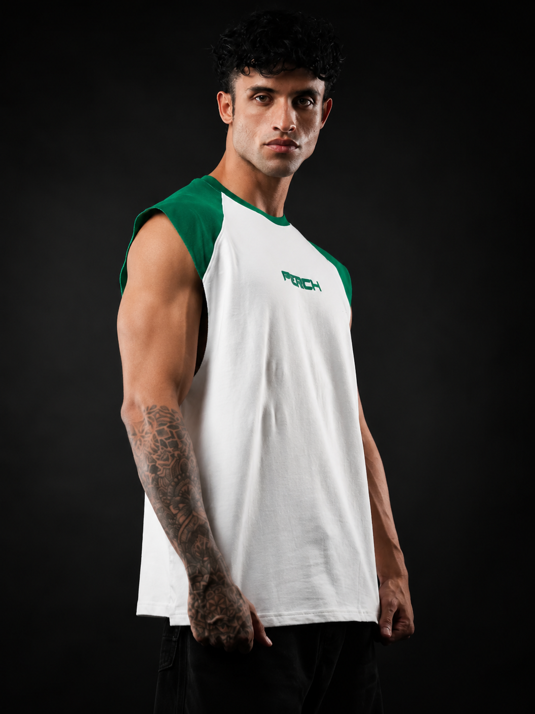 Forest Green Raglan Sleeve Oversized Tank Tshirt