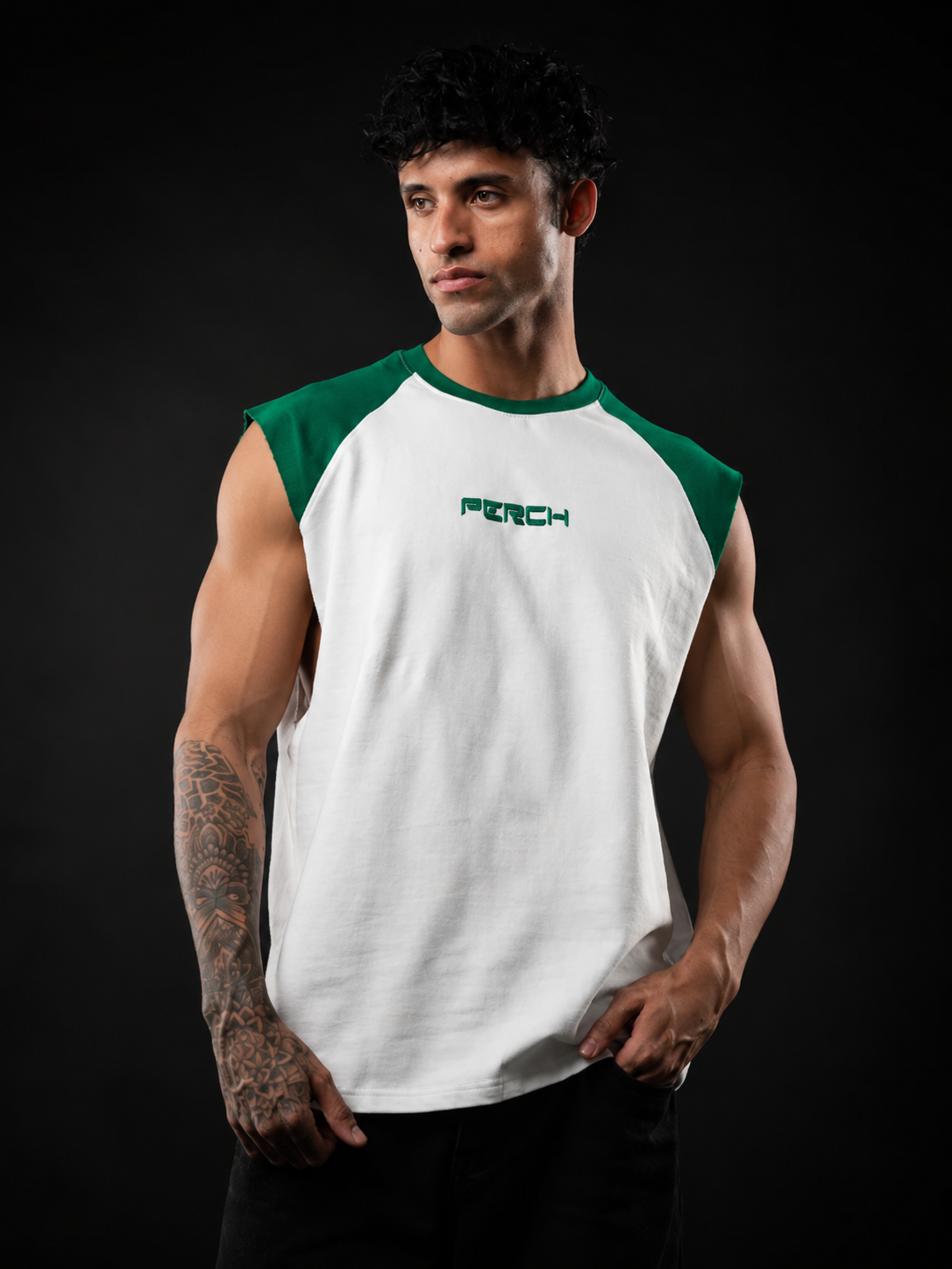 Forest Green Raglan Sleeve Oversized Tank Tshirt
