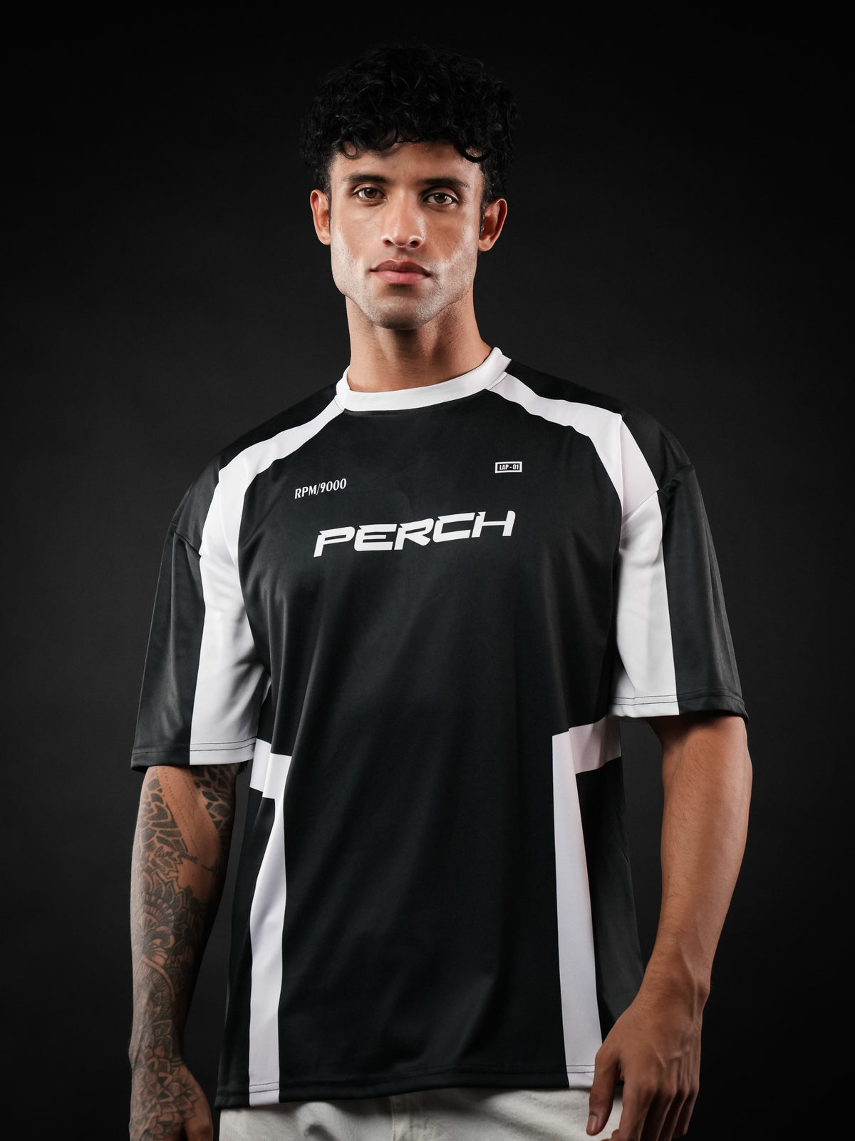 Black Perch Varsity Oversized Jersey Tshirt
