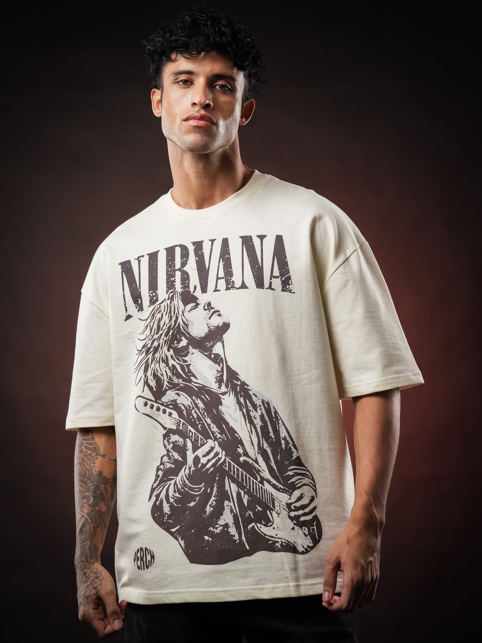 Cream Nirvana Oversized Tshirt