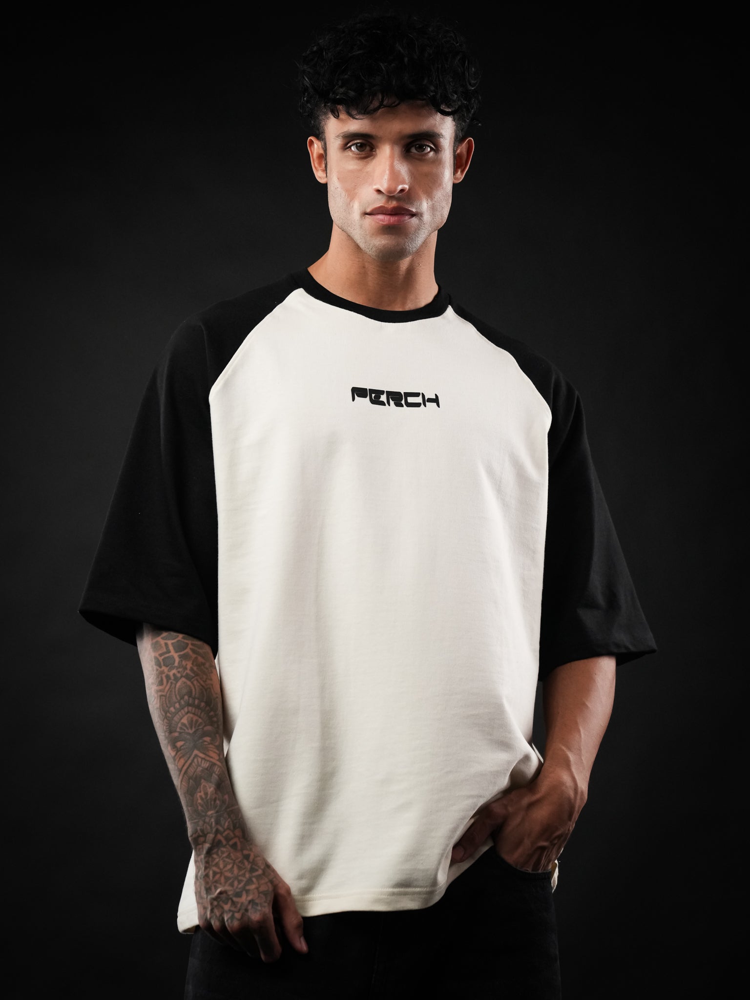Black Raglan Sleeve Oversized Tshirt