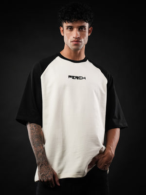 Black Raglan Sleeve Cotton Oversized Tshirt for Men & Women