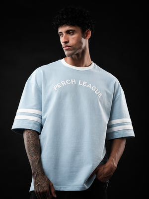Sky Blue League Cotton Oversized Tshirt for Men & Women