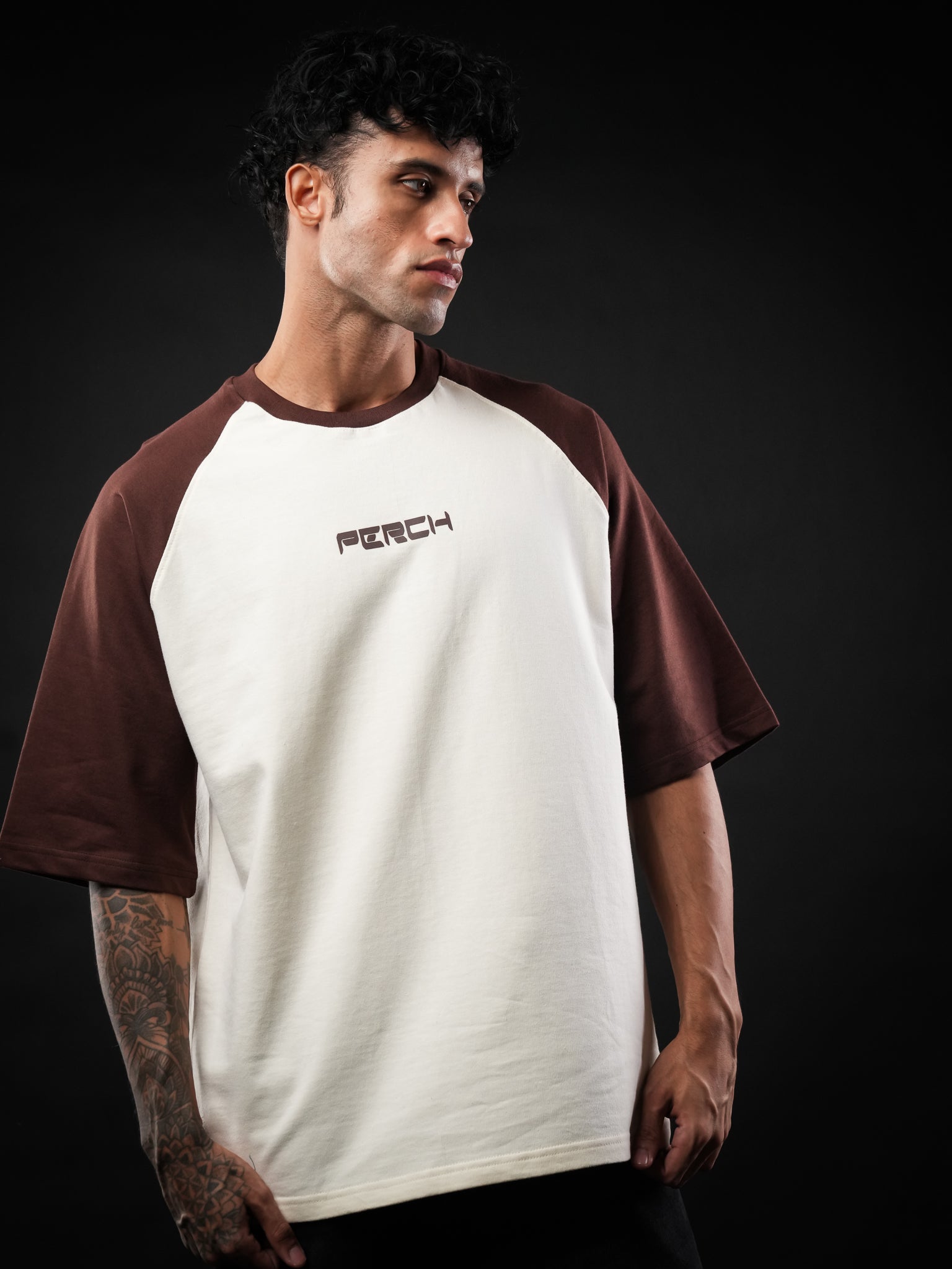 Brown Raglan Sleeve Oversized Tshirt
