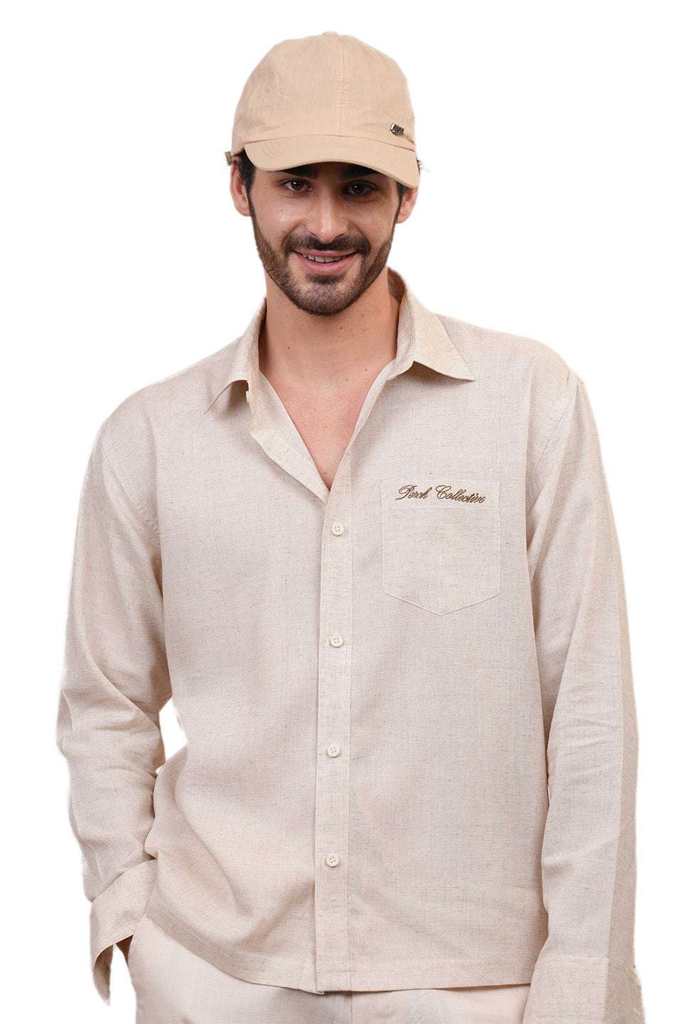 Natural Grains Solid Linen Cotton Boxy Fit Shirt