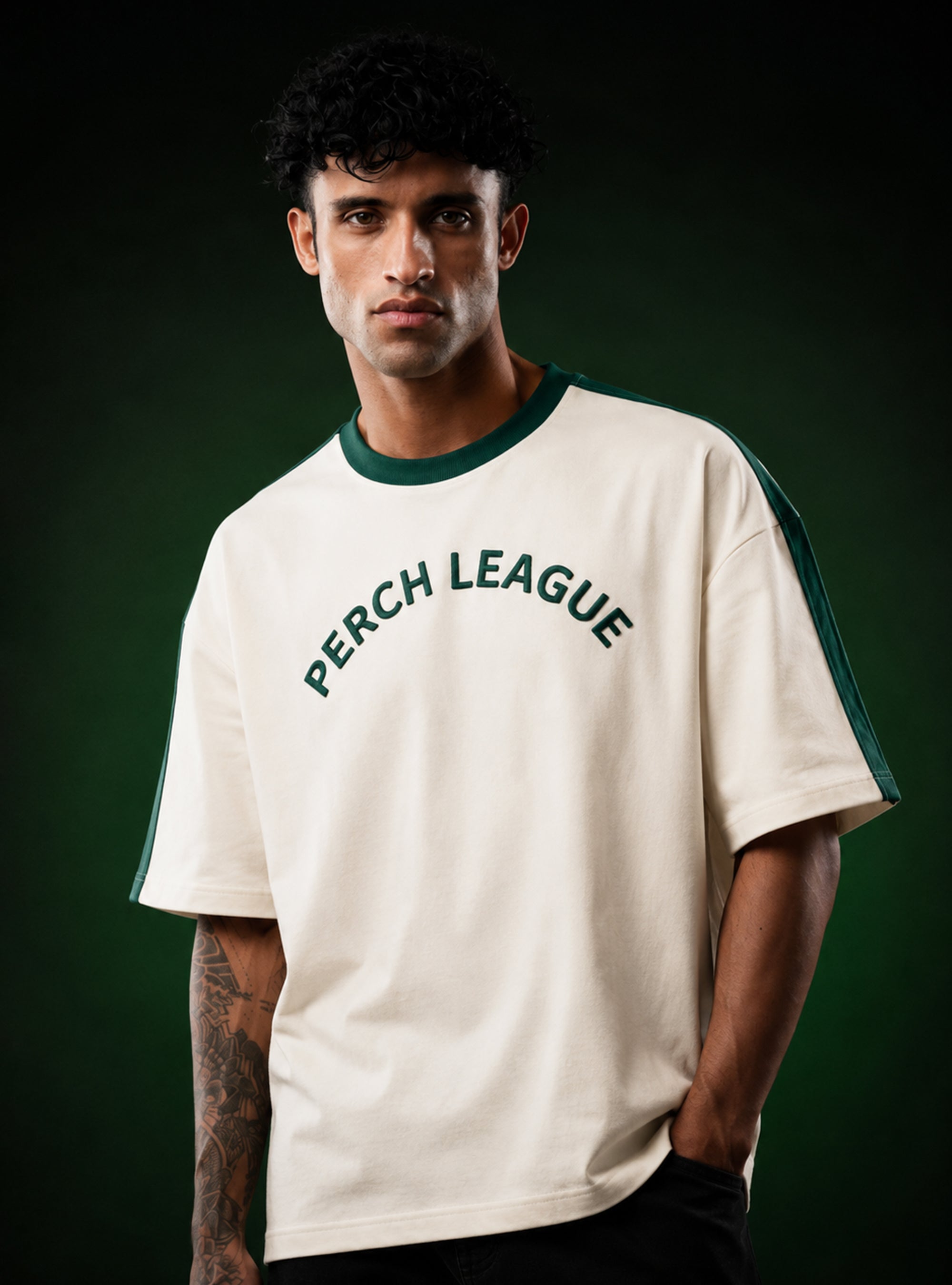 Cream Perch League Oversized Tshirt