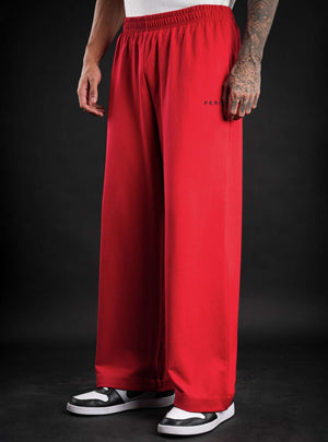 Red Baggy Mid Rise Cotton Jogger for Men & Women