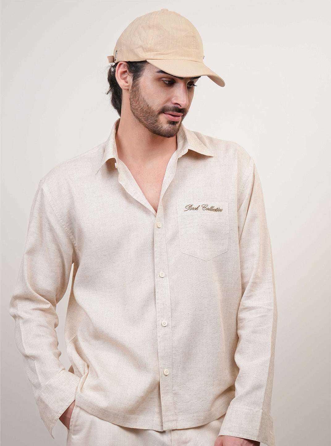 Natural Grains Solid Linen Cotton Boxy Fit Shirt