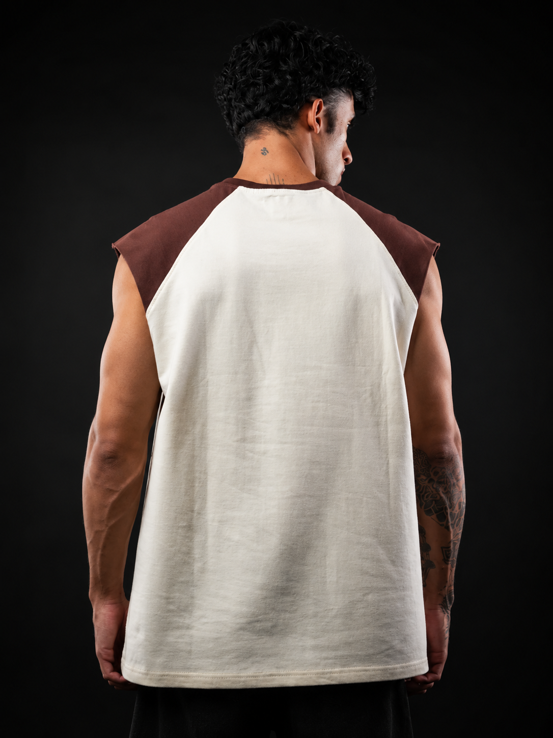 Brown Raglan Sleeve Oversized Tank Tshirt
