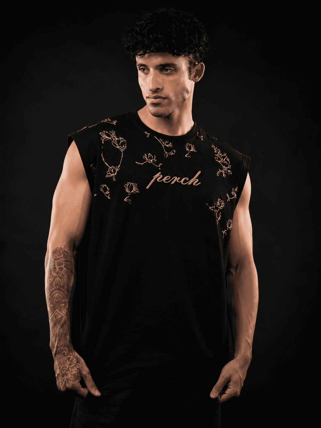 Black Eagle Print Oversized Tank Tshirt