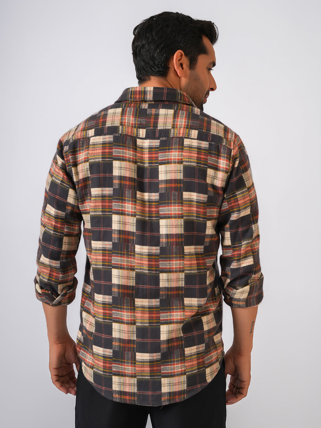 Red Flannel Checked Slim Fit Shirt