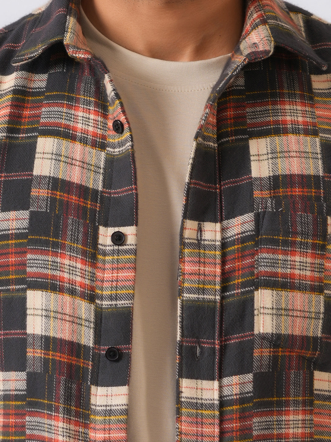 Red Flannel Checked Slim Fit Shirt