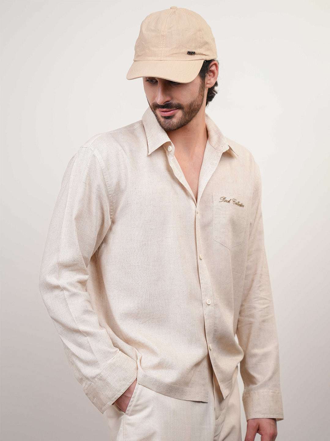 Natural Grains Solid Linen Cotton Boxy Fit Shirt