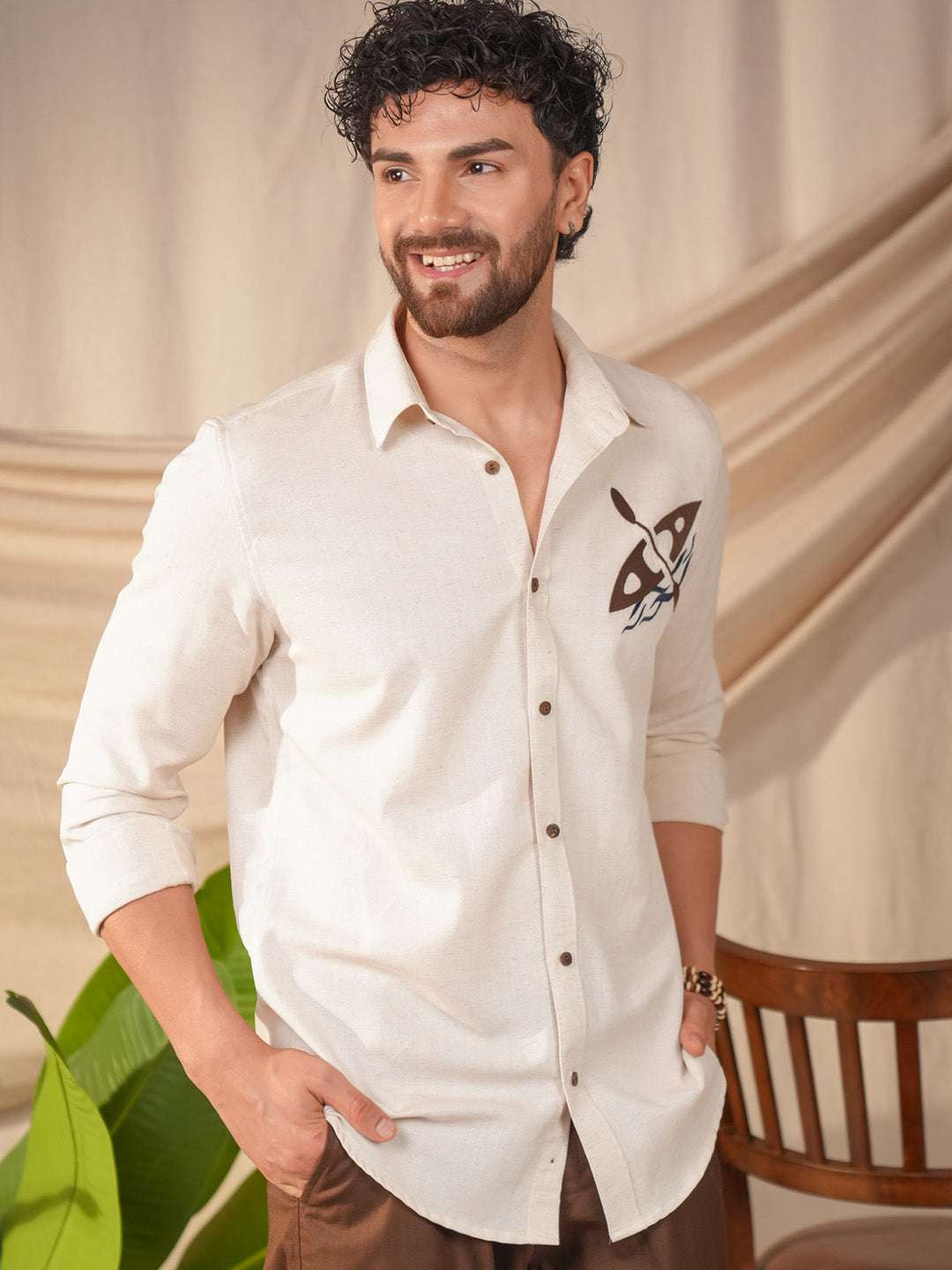 Light Blue Solid Cotton Slim Fit Shirt