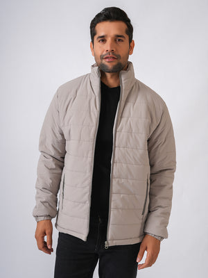Ivory Solid Lightweight Puffer Jacket