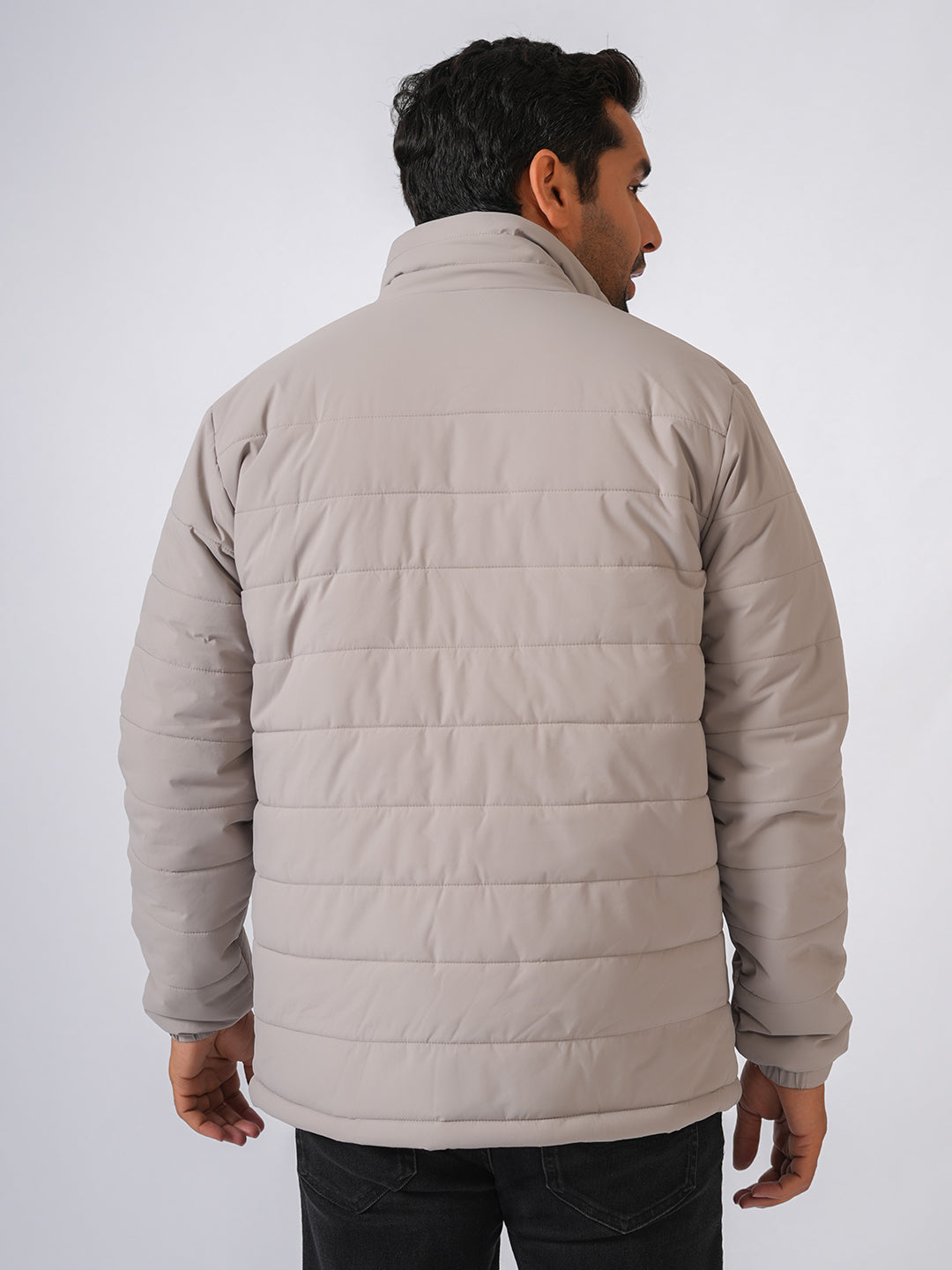 Ivory Solid Lightweight Puffer Jacket