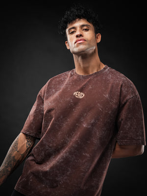Brown Acid Wash Oversized Tshirt