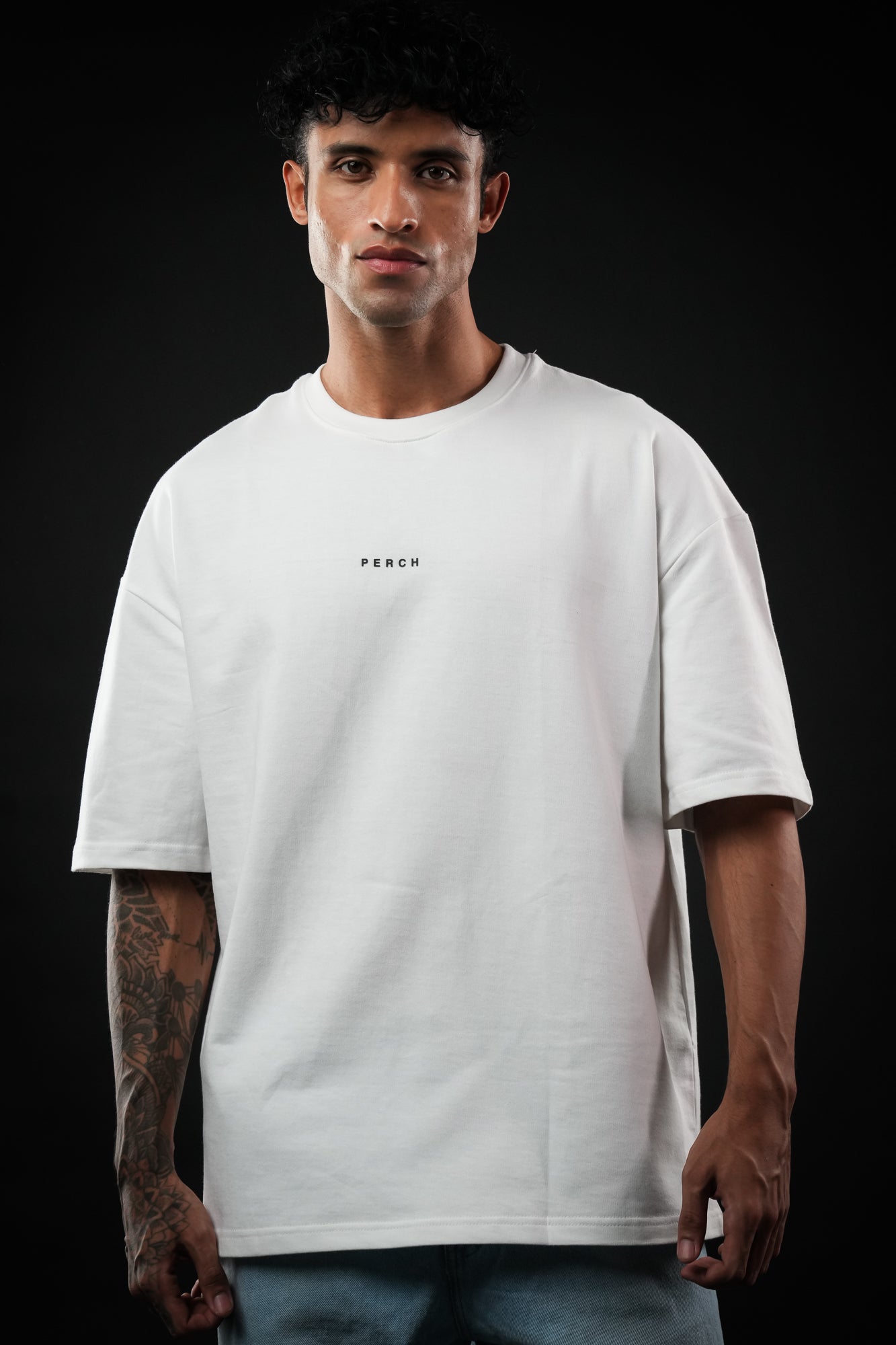 White Solid Oversized Tshirt