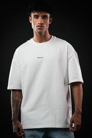White Solid Oversized Tshirt