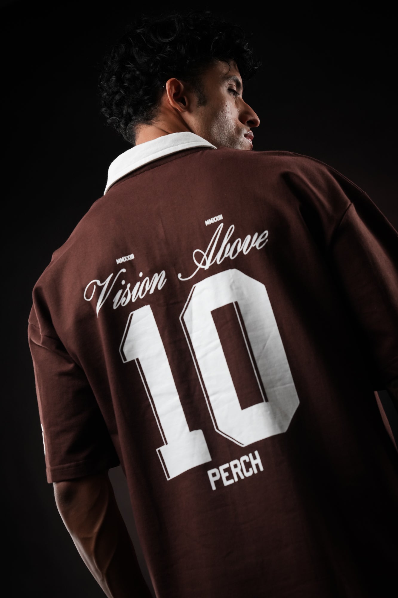 Brown Perch Club Oversized Polo Tshirt