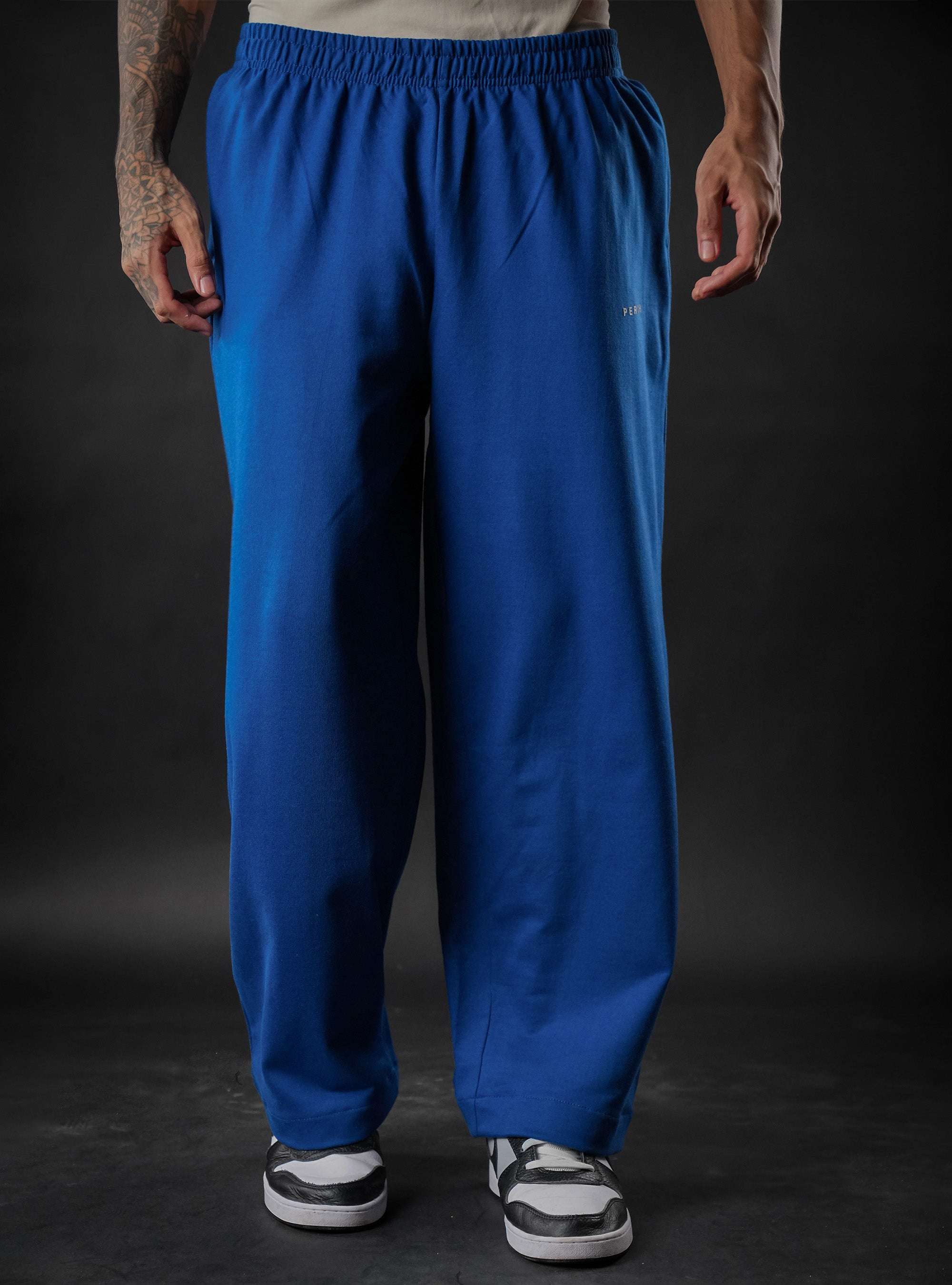 Royal Blue Baggy Mid Rise Cotton Jogger for Men & Women