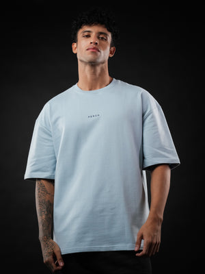 Sky Blue Solid Oversized Tshirt