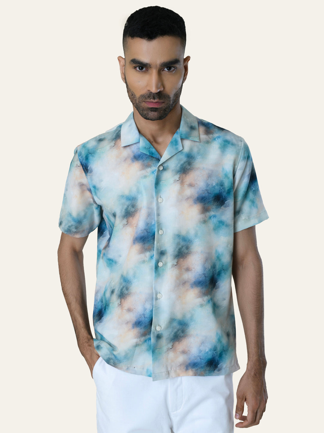 Green Printed Rayon Shirt