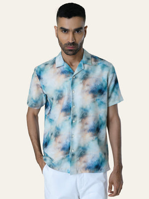 Green Printed Rayon Shirt