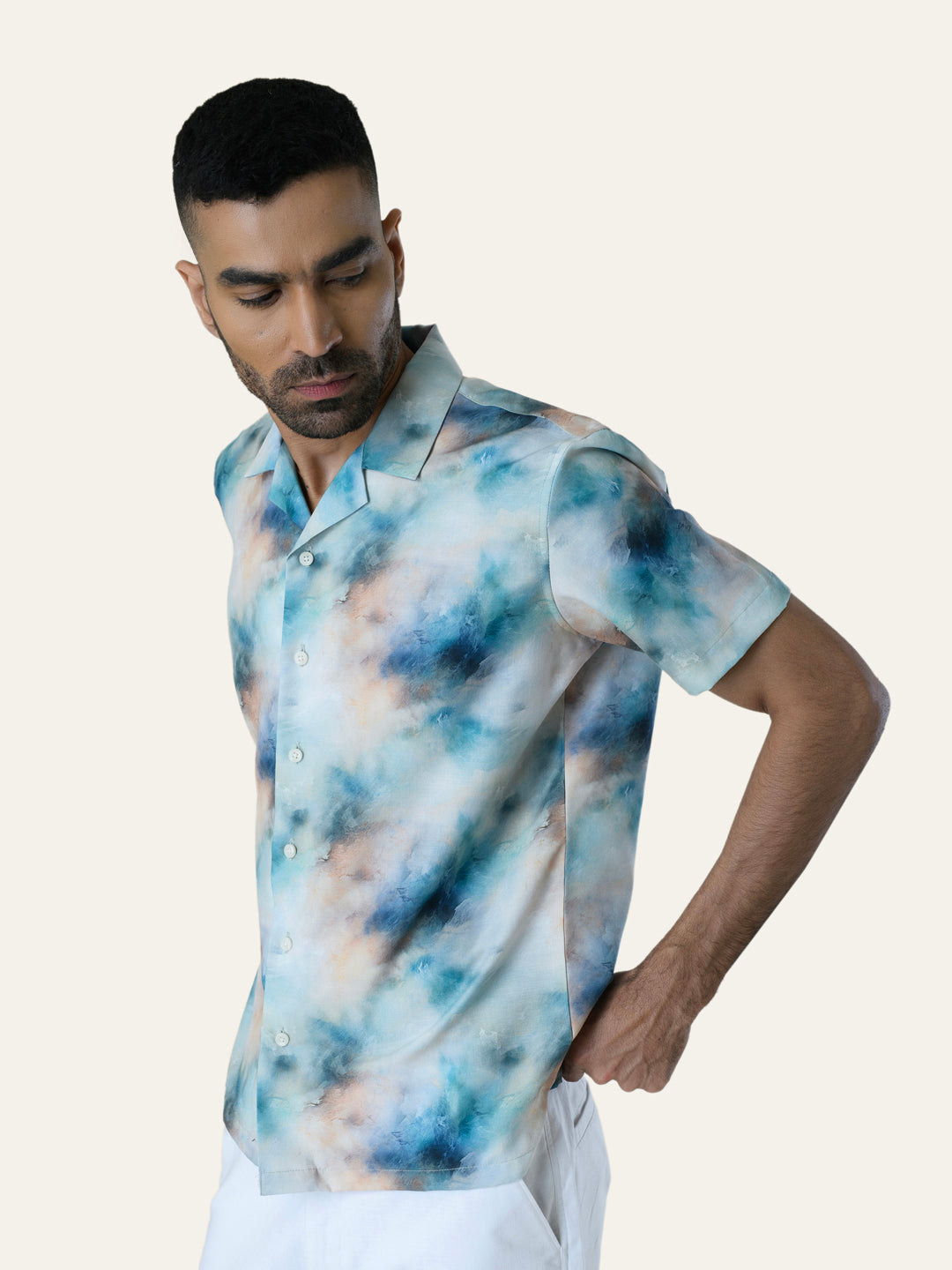 Green Printed Rayon Shirt