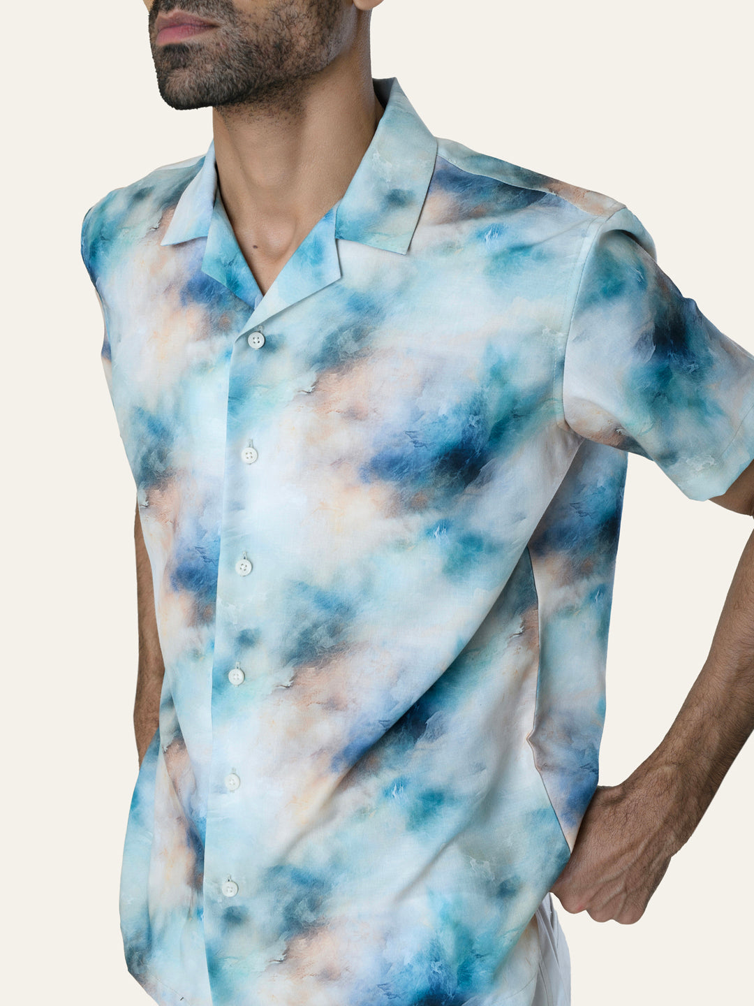 Green Printed Rayon Shirt