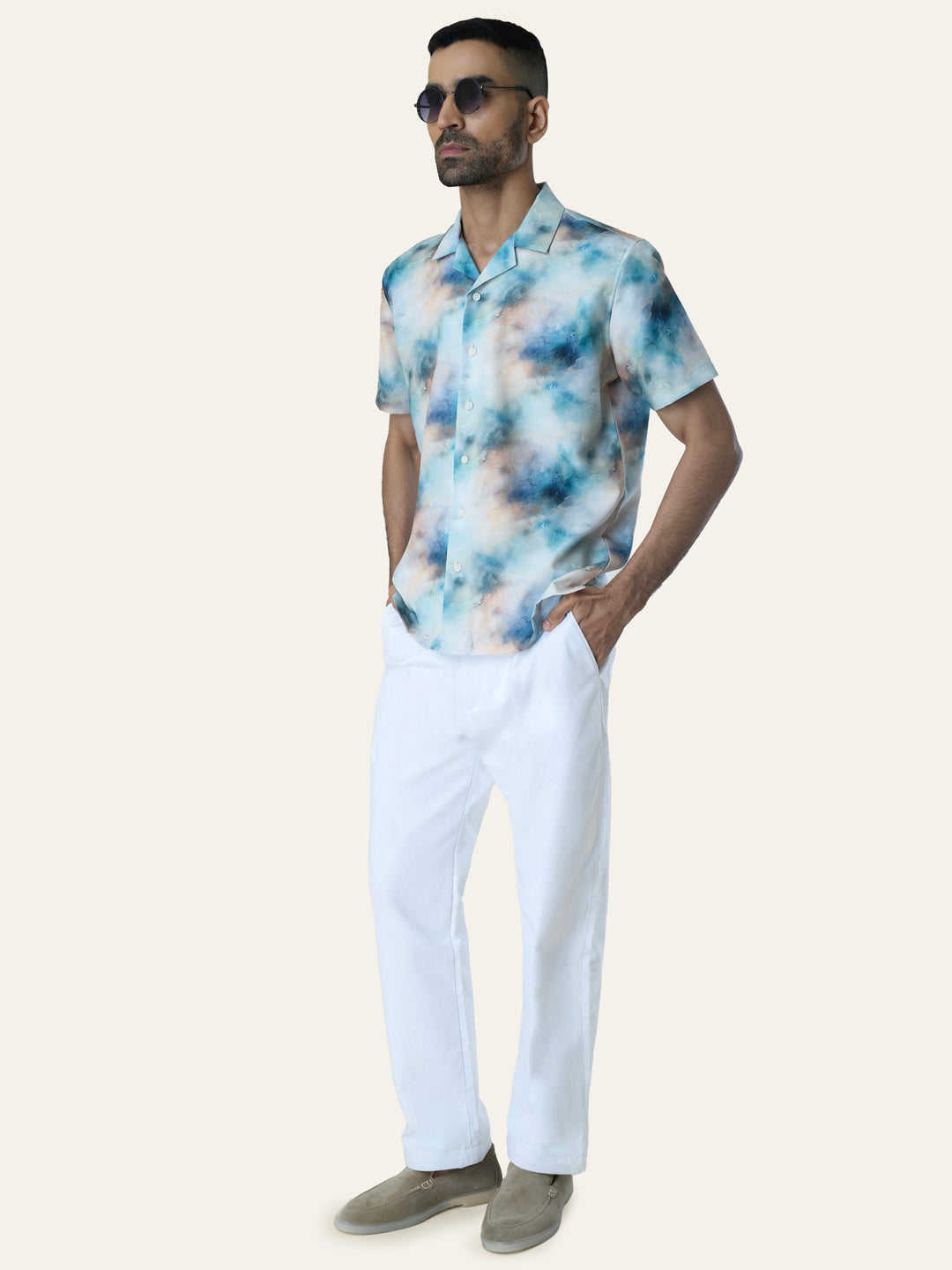 Green Printed Rayon Shirt