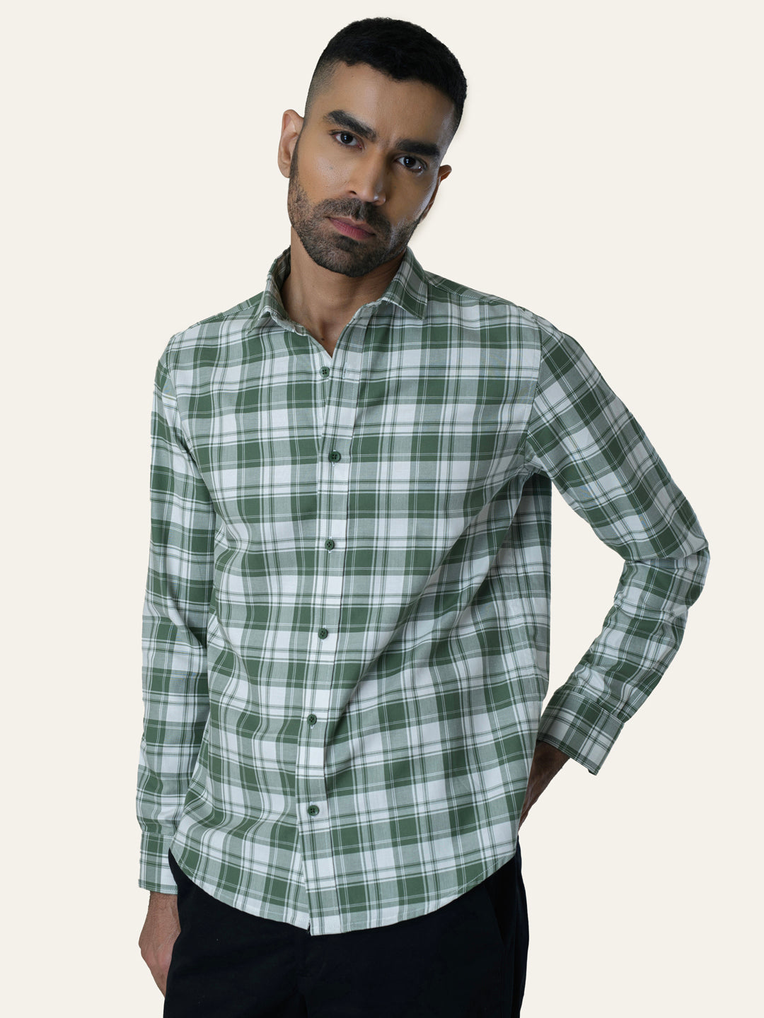 Forrest Green Cotton Checked shirt
